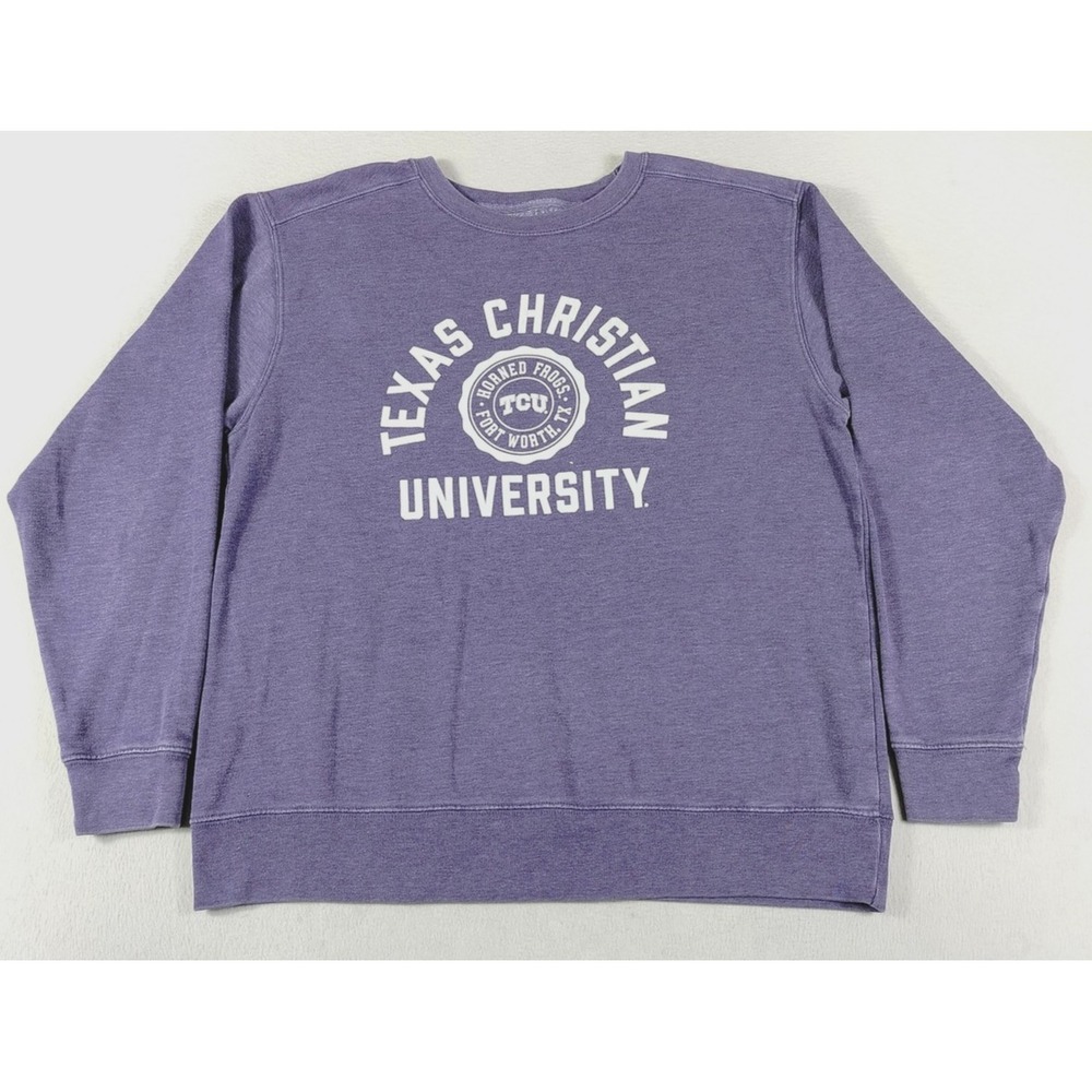 TCU Horned Frogs Sweatshirt Mens Medium Purple NCAA Crewneck Football League